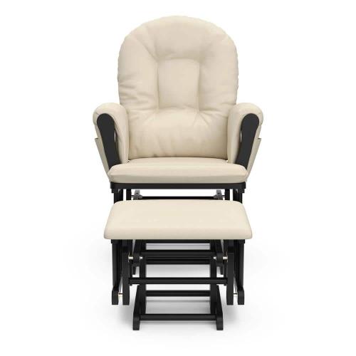 Hoop Black with Beige Cushion Glider and Ottoman Set