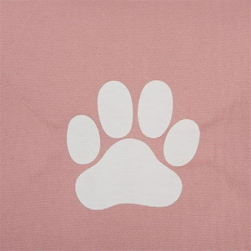 Contemporary Home Living 15 Pink and White Decorative Round Medium Lattice Paw Pet Storage Bin