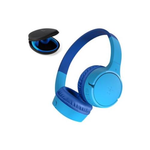 Color Blue Belkin SoundForm Mini - Headphones with mic - on-ear - Bluetooth - wireless, wired - 3.5 mm jack - blue