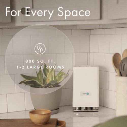 ScentAir Whisper HOME Diffuser – Sleek Ultra-Quiet System for Home, Adjustable Scent Settings, White