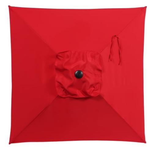 Mainstays Outdoor 5' Red Square Market Patio Umbrella, Push-Up Only Function