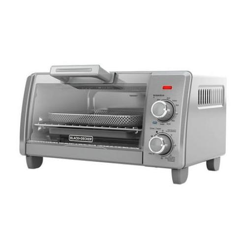 BLACK DECKER Crisp ‘N Bake Air Fry 4-Slice Toaster Oven, Silver & Black, TO1787SS