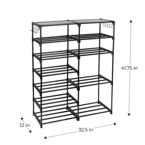 Mainstays 7-Tier Space-Saving Shoe Rack, Holds up to 21 Pairs, Black