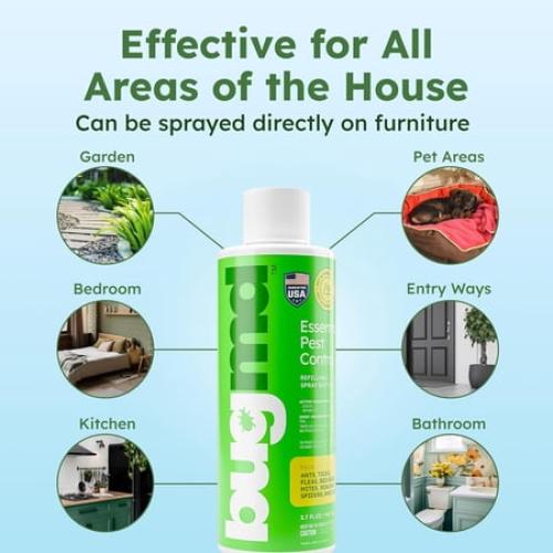 BugMD Ant Killer & Bug Spray - Roach and Cockroach Killer Indoor, Spider Spray for Home, Fly and Insect Defense, Natural, Safe with Essential Oils, Plant-Powered, Pest Control - Starter Kit
