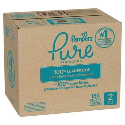 Pampers Pure Diapers Size 2, 186 Count (Select for More Options)