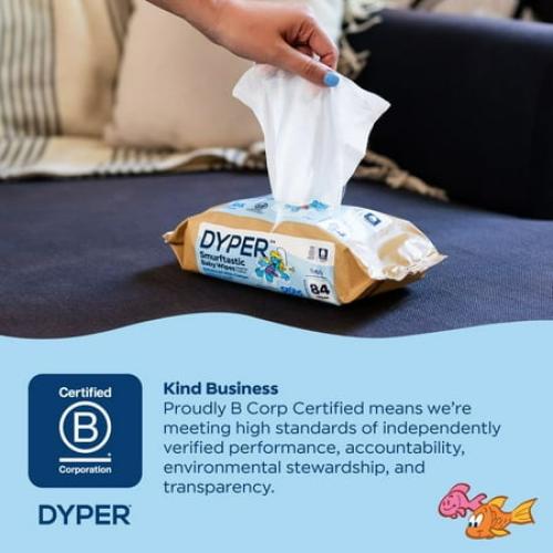 DYPER Cotton-Enhanced Baby Wipes Smurfs Edition, 6 Pack, 504 Count