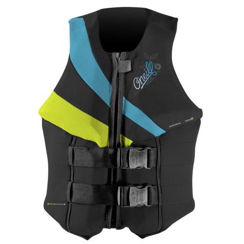 O'Neill Women's Siren USCG Life Vest Black/Dayglo/Turquoise 10
