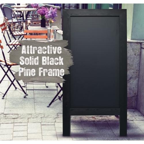 Magnetic A-Frame Chalkboard Sign, Extra Large 20 x 40, Standing Chalkboard Easel, with Chalk Marker   Chalk & Eraser, Sandwich Board Outdoor Sidewalk Sign, by Better Office Products (Black)