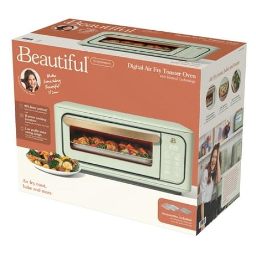 Beautiful Infrared Air Fry Toaster Oven, 9-Slice, 1800 W, Sage Green by Drew Barrymore