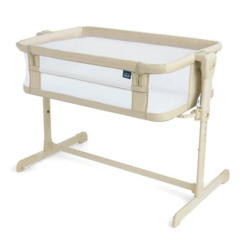 HALO BassiNest 2-in-1 Height-Adjustable Bedside Sleeper with Mattress Pad and Fitted Sheet, Oat