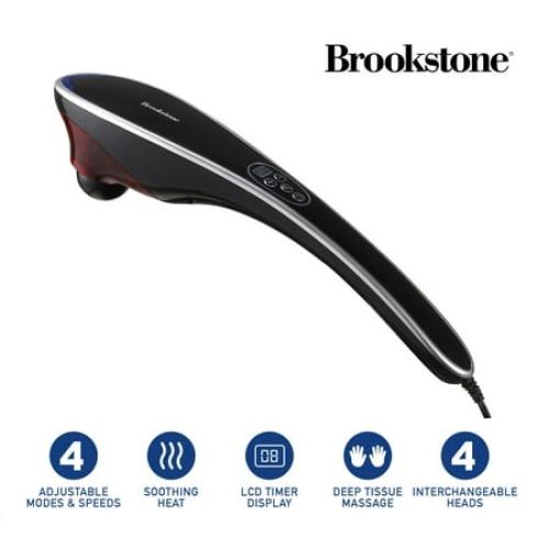 Brookstone Heating Percussion Body Massager, Black