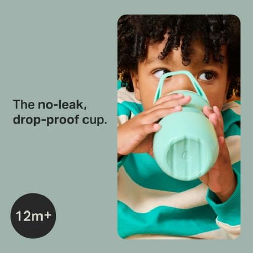 Tommee Tippee Insulated Sporty Bottle, 9oz, 12 Months , No Spill Toddler Water Bottle, Two-Piece Valve Helps Stop Spills, Blue & Orange, 2 Count