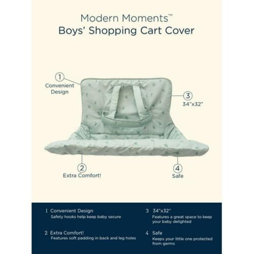 Modern Moments By Gerber Baby Boy Shopping Cart Cover, Sage
