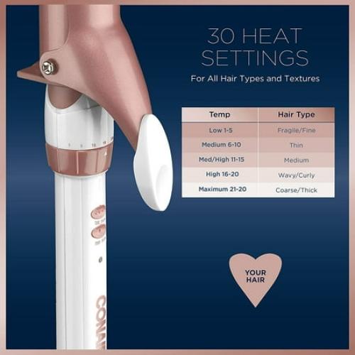 Conair Double Ceramic Curling Iron, 1.5-inch, Rose Gold, CD703GN