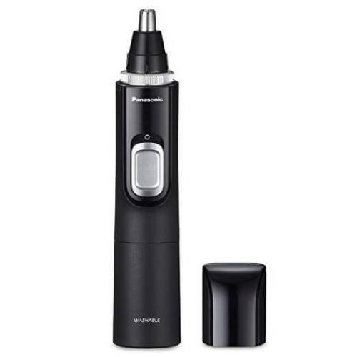 Panasonic ER-GN70-K Men's Ear and Nose Hair Trimmer with Vacuum Cleaning System - Wet/Dry - Black/Silver