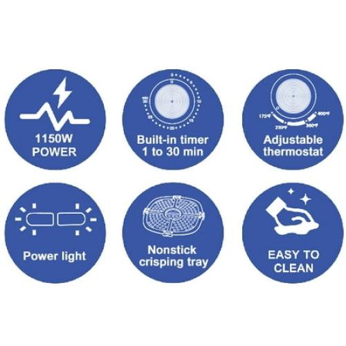 Mainstays 2.2 QT Air Fryer, Arctic White - Automatic Shutoff