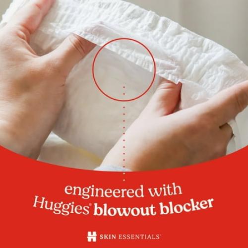 Huggies Skin Essentials Baby Diapers, Size Newborn (6-9 lbs), 76 Count