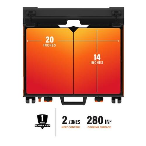 Blackstone Adventure Ready 20”x14” 2-Burner Propane Camping Griddle with Latching Hood and Handle