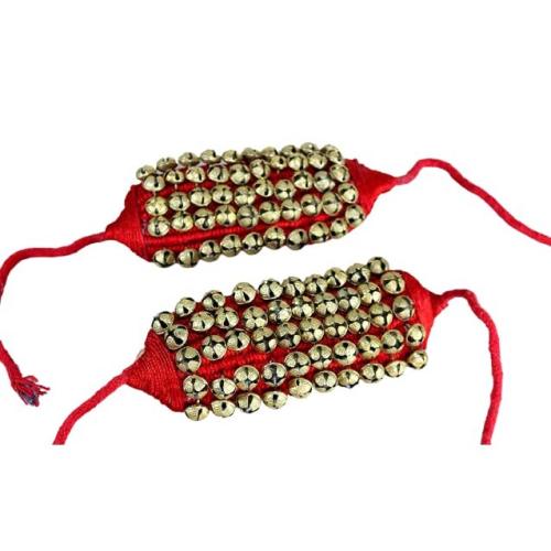 eSplanade Dance Ghungroo (50   50) Red 5 Line Ghungroo with Cushion Pads | Bell Ghungru 5 Line Red Pad