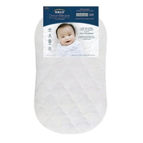 HALO DreamWeave Breathable Mesh BassiNest Mattress Replacement Pad 100% Machine Washable Cover Hypoallergenic, Non-Toxic Materials 30 x 18 x 1.3 DreamWeave BassiNest Pad