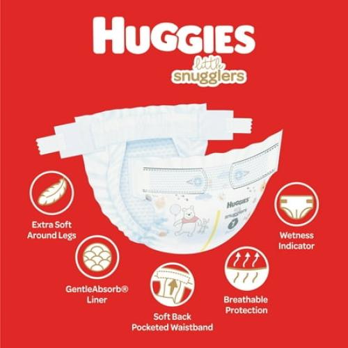 Huggies Little Snugglers Baby Diapers, Size 2, 148 Ct