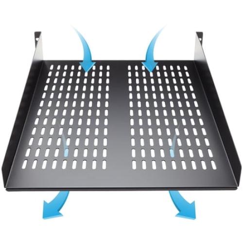 StarTech.com 2U Server Rack Shelf - Universal Vented Rack Mount Cantilever Tray for 19 Network Equipment Rack & Cabinet - Heavy Duty Steel - Weight Capacity 50lb/23kg - 22 Deep Shelf