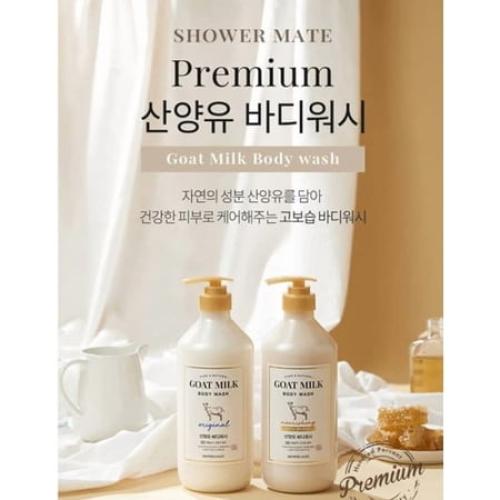 Shower Mate Goat Milk Body Wash Nourishing, 800 mL / 27.05 fl. oz. (Manuka honey)