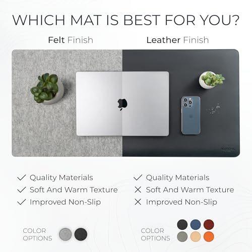 Nordik Large Felt Desk Mat - Marle - 35 x 17 inch - Full Desk Keyboard Mat - Computer Desk Mat for Keyboard and Mouse Pad - Desktop Mat - Large Desk Mat - Felt Desk Pad