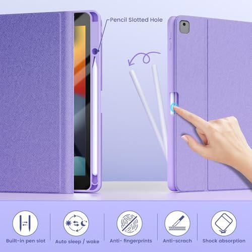 BLUTLOTUS Keyboard Case for iPad 9th/8th/7th Generation 10.2 inch 2021/2020/2019 iPad Pro 10.5-inch Case with KeyboardiPad Air 3 2019 7 Color Backlit Removable Bluetooth Wireless(Purple)