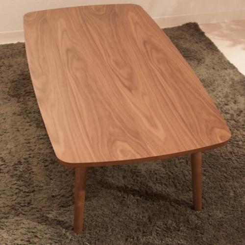 AZUMAYA TAC-229WAL Folding Legs Coffee Center Table, W41.3 x D20.5 x H14.0 Inches, Natural Walnut and Rubber Wood Material, Home and Living, Walnut Color