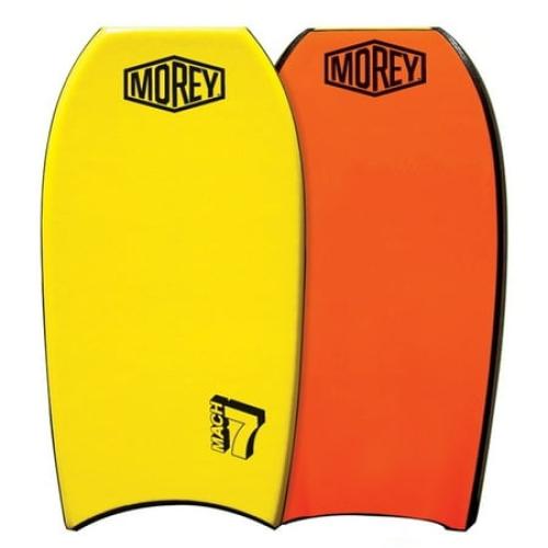 Color Yellow and Orange Morey Bodyboards =A31 Mach 7 Bodyboard with Crescent Tail, Yellow