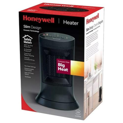 HCE309B Black 1500W Electric 2 Speed Programmable Ceramic Space Heater for Medium-to-Large Rooms