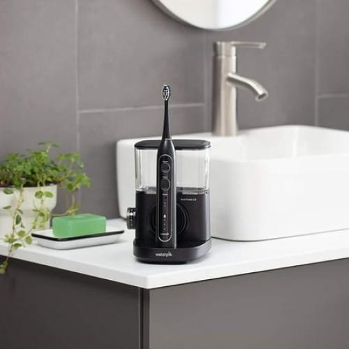 Waterpik SF-04 Sonic-Fusion 2.0 Professional Flossing Toothbrush, Electric Toothbrush and Water Flosser Combo In One Black