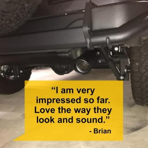 DC Sports EX-1012B Performance Bolt-On Resonated Muffler Slant Tip with Clamps and Adapters for Universal Fitment on Most Cars, Sedans, and Trucks - Matte Black Powdercoat