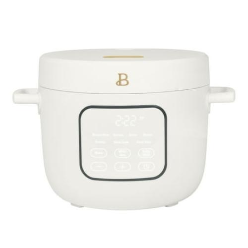 Beautiful 14-Cup Cooked, 6-Cups Uncooked Electric Rice and Grain Cooker, EverGood™ Ceramic Nonstick Coating, White Icing by Drew Barrymore