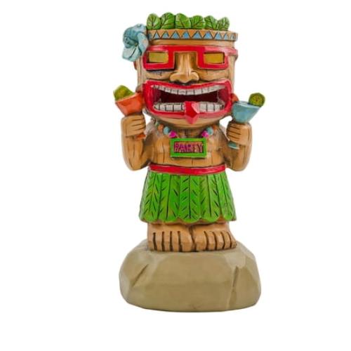 Darware Solar Garden Mini Tiki Statue: Party Guy; Solar-Powered Hawaiian Luau Party, Pool Tiki Bar and Garden Decor