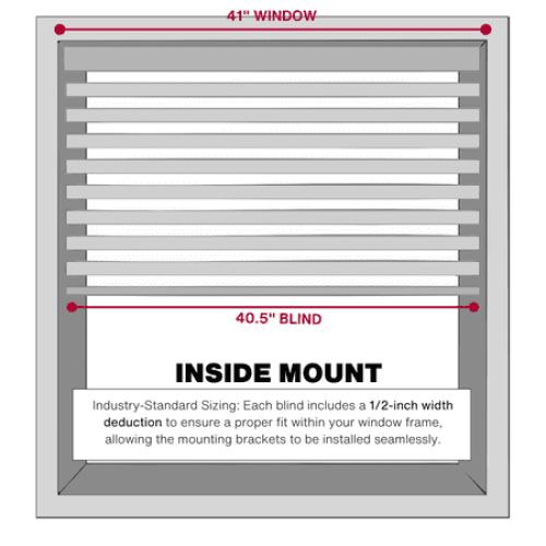 Lotus & Windoware Cordless 2 Faux Wood Room Darkening Horizontal Blind, 41 W x 60 L, Bright White, Smooth