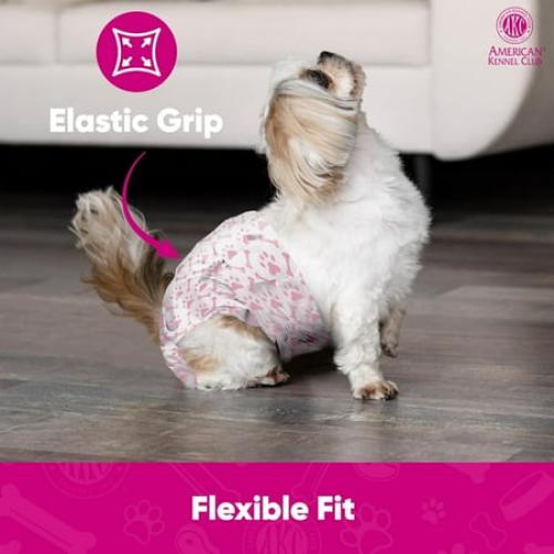 American Kennel Club Female Dog Wrap, Disposable Diapers with Wetness Indicator, Large, 50 Count