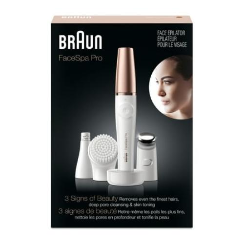 Braun FaceSpa Pro 911 Facial Epilator White/ Bronze with 3 Extras