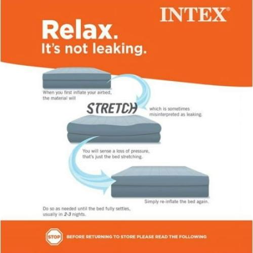 Intex 15 Essential Rest Dura-Beam Airbed Mattress with Internal Pump included- TWIN