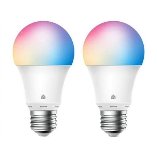 Kasa Smart Light Bulbs, Full Color Changing Dimmable Smart WiFi Bulbs Works with Alexa and Google Home, A19, 9W 800 Lumens,2.4Ghz only, No Hub Required, 2-Pack (KL125P2), multicolor