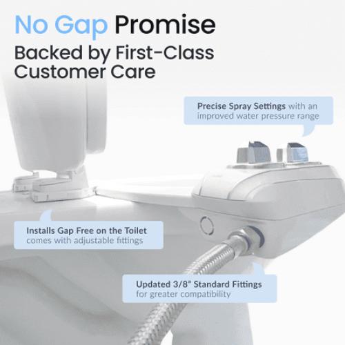 LUXE Bidet NEO 320 Plus – Warm Water Bidet Attachment, EZ-Lift Hinges, 360° Self-Clean (Chrome)