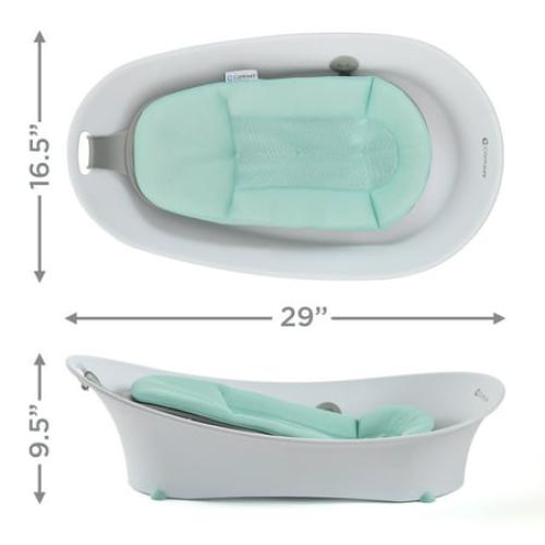 Contours Oasis 4-in-1 Comfort Cushion Baby Bathtub, Newborn, Infant andToddler Bath - White