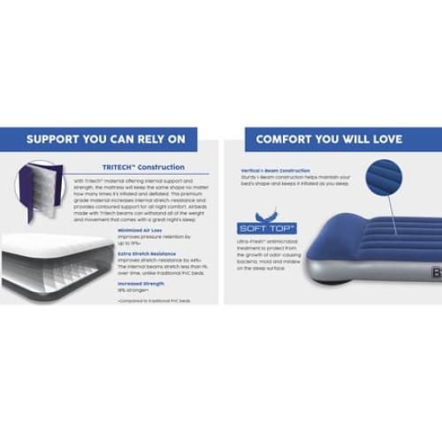 Bestway 12 Tritech Queen Air Mattress with Built-in Pump