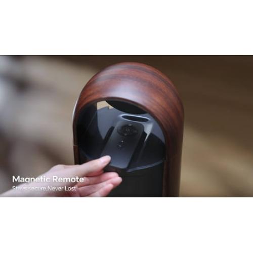 Better Homes & Gardens 40'' 5-Speed Oscillating Tower Fan with Remote Control, 3 Wind Modes, 12H Timer, Walnut & Black