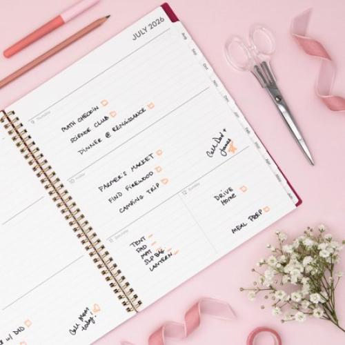 Blue Sky 2026-2027 Weekly and Monthly Academic Year Planner Calendar, July 2026 - June 2027, 8.5 x 11, Flexible Pocket Cover, Wirebound, Storage Pocket, Laminated Tabs, Mahalo