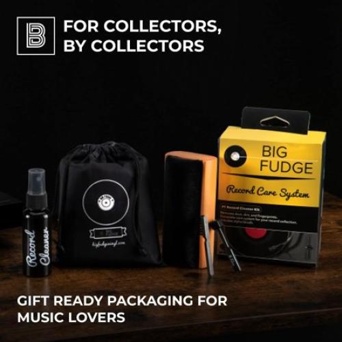 Big Fudge Vinyl Record Cleaning Kit - 4-in-1 Solution with Velvet Brush, Cleaning Liquid, Stylus Brush & Pouch
