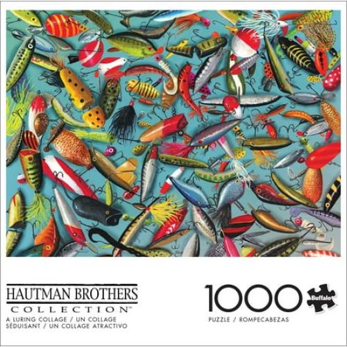 1000PC Fish hook Buffalo Games 1000-Piece a Luring Collage Interlocking Jigsaw Puzzle for Adults Ages 14