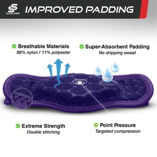Sleeve Stars Tennis Elbow Brace for Men & Women, Relief for Tendonitis, Single, Dark Purple
