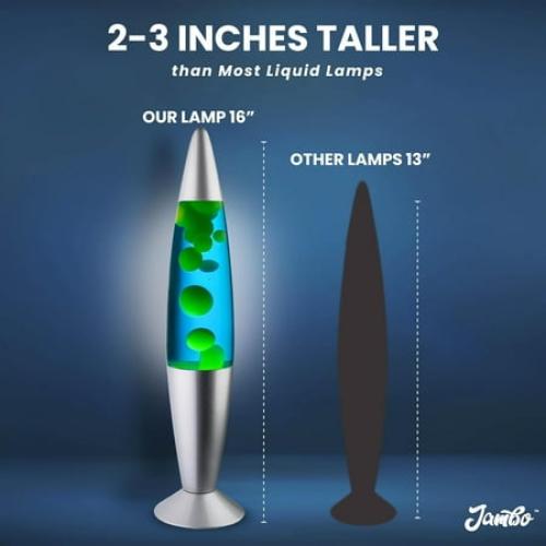 Jambo 16-inch Motion Lamp (Blue with Yellow/Green Wax, 16 inch)